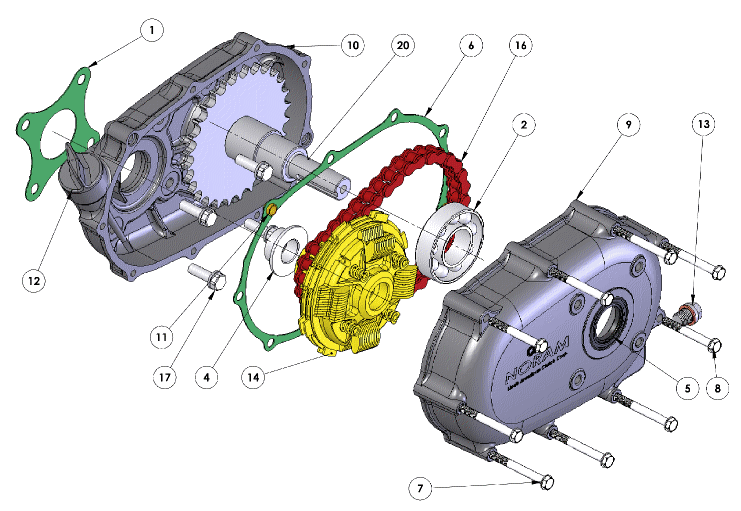 61100 Reduction Gearbox Front View